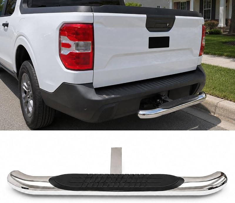 LEDIN 36" Lx3 Hx3 W Towing Hitch Step Bar 2" Receiver Chrome 3" Round Curved Universal Truck Trailer Rear Bumper Guard