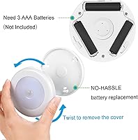 Vista 5 de AMIR Upgraded 3.15” Motion Sensor Light Indoor, Cordless Battery Powered Stick on LED Night Lights for Closet, Stair, Under Cabinet, Hallway, Warm