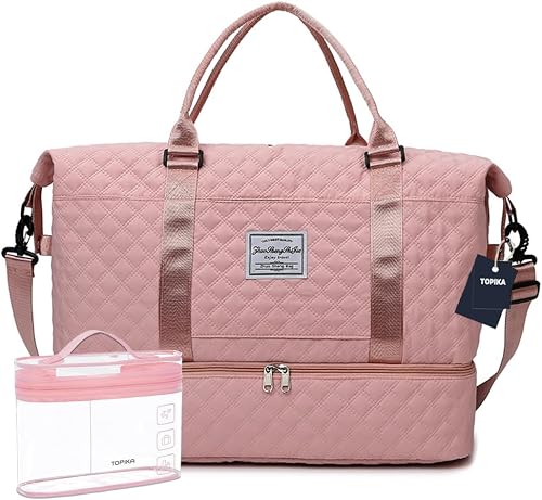 Women's 30L Travel Duffle Bag with Shoe Compartment, Toiletry Bag
