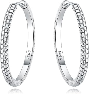 925 Sterling Silver Hoop Earrings for Women, Small and Large Trendy Hoops Hypoallergenic Huggie Earrings Statement Fashion Jewelry Gifts for Sensitive Ear - Double Loop