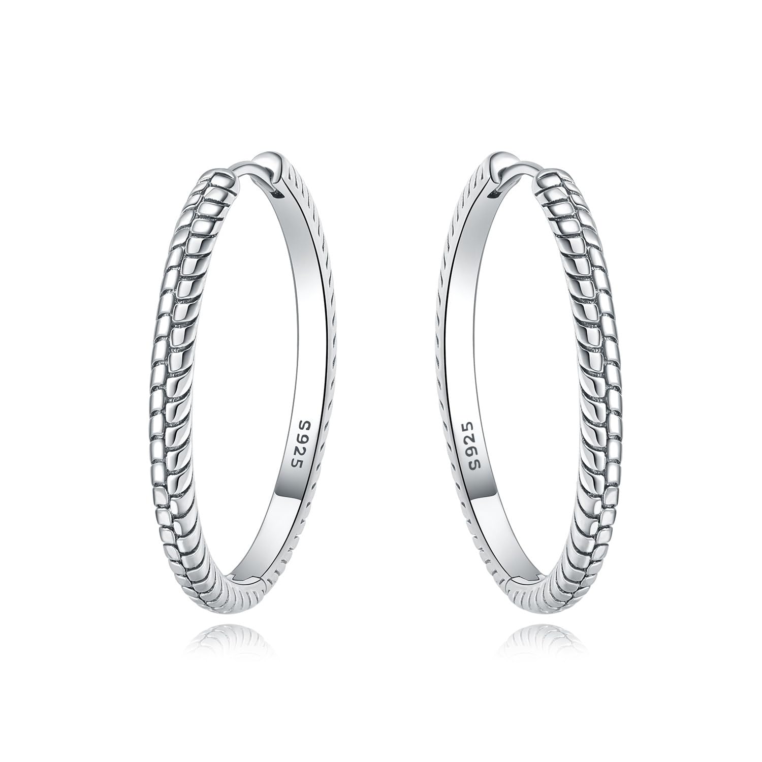 CYMYSS 925 Sterling Silver Hoop Earrings for Women, Small and Large Trendy Hoops Hypoallergenic Huggie Earrings Statement Fashion Jewelry Gifts for