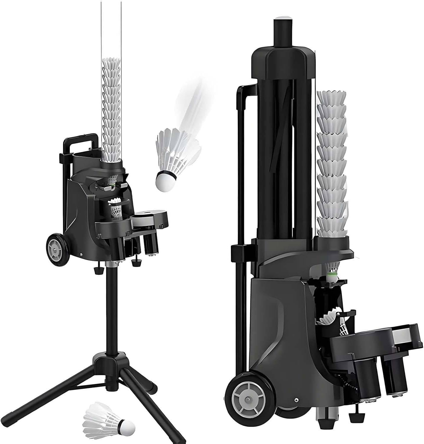 Máquina automática de servir bádminton con mando a distancia y batería de larga duración, alimentador inteligente para entrenamiento y práctica