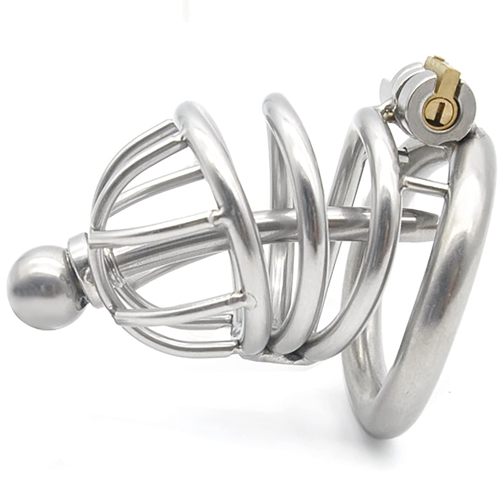 Cintura Di Castità For Uomo In Acciaio Inossidabile Gabbia For Pene Maschile For Con Anello For Regolabile E Dilatatore Uretra