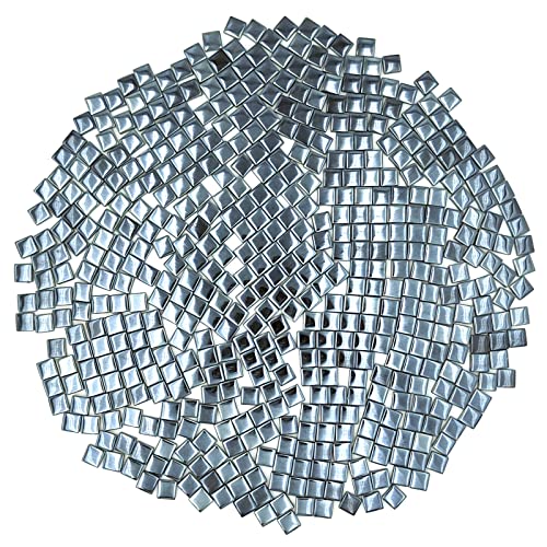 1.1Lb Square Crystal Mosaic Tiles, Iridescent Mosaic Glass Tiles For Crafts, Mosaic Pieces Diy Hobbies Children Handmade Jewelry Art Decoration Gifts,525 Pieces (Black) #TOP28
