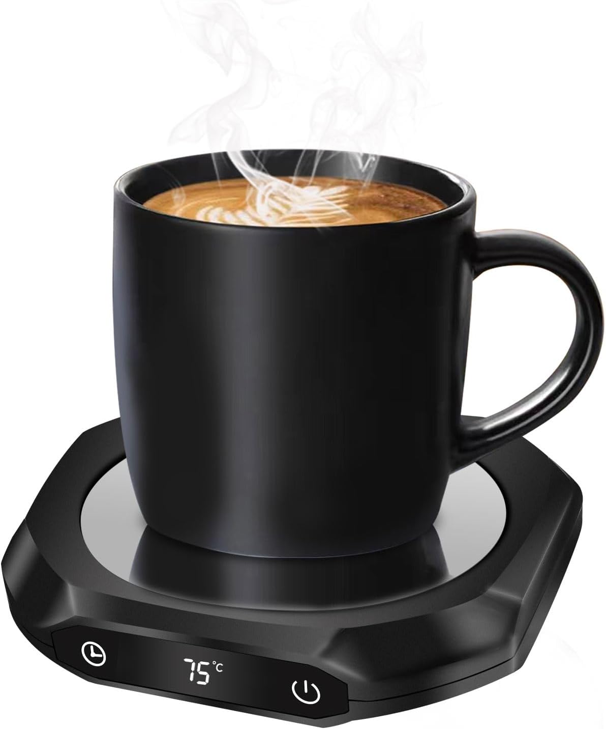 Mug Warmer,MQUPIN Coffee Warmer for Desk with 3 Temperature Settings (55℃/65℃/75℃), Cup Warmer for Tea, Milk with 1-12H Auto-off, Coffee, Tea and Milk Warmer for Office Home Desk Use