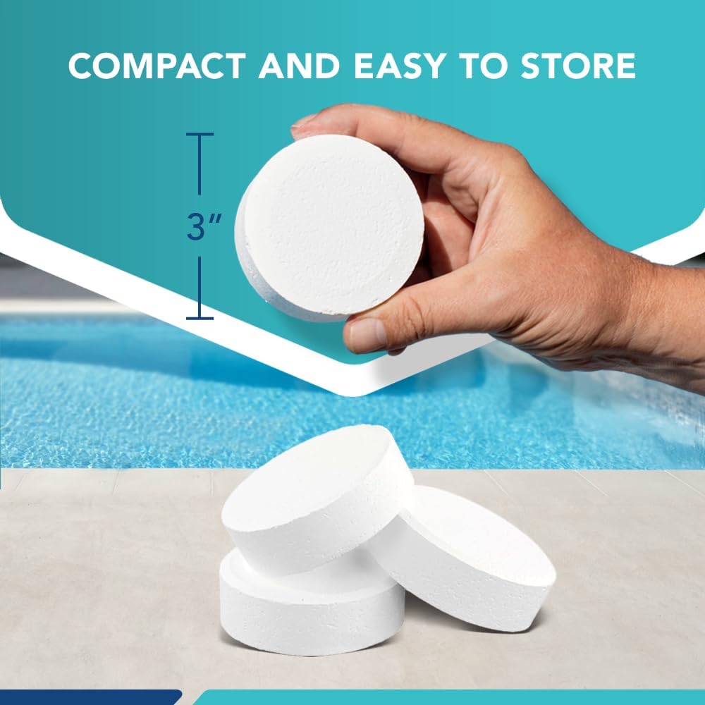 Puri Tech Pool Stabilizer and Conditioner Chlorine Tablet 25 lbs - Chlorine Stabilizer - 100% Cyanuric Acid - Enhance Chlorine Efficiency and Extend Pool Life