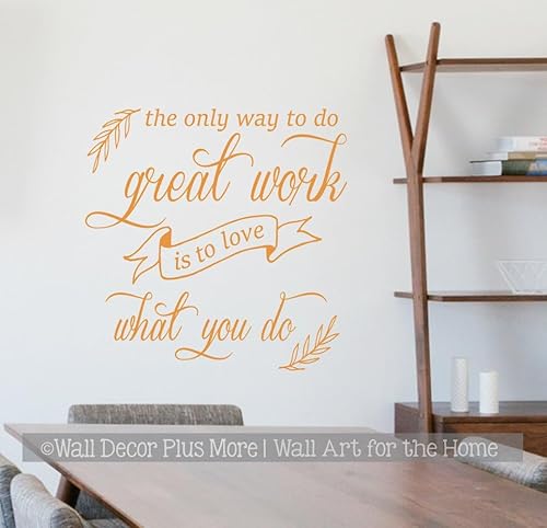 Miniatura 3 de Decoración de pared de oficina con texto en inglés "To Do Great Work, Love What You Do", calcomanías de vinilo inspiradoras para pared, arte de