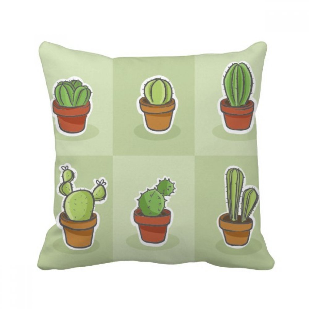 Plante en pot illustration sur coussin décoratif 40x40cm pour une ambiance salon bohème