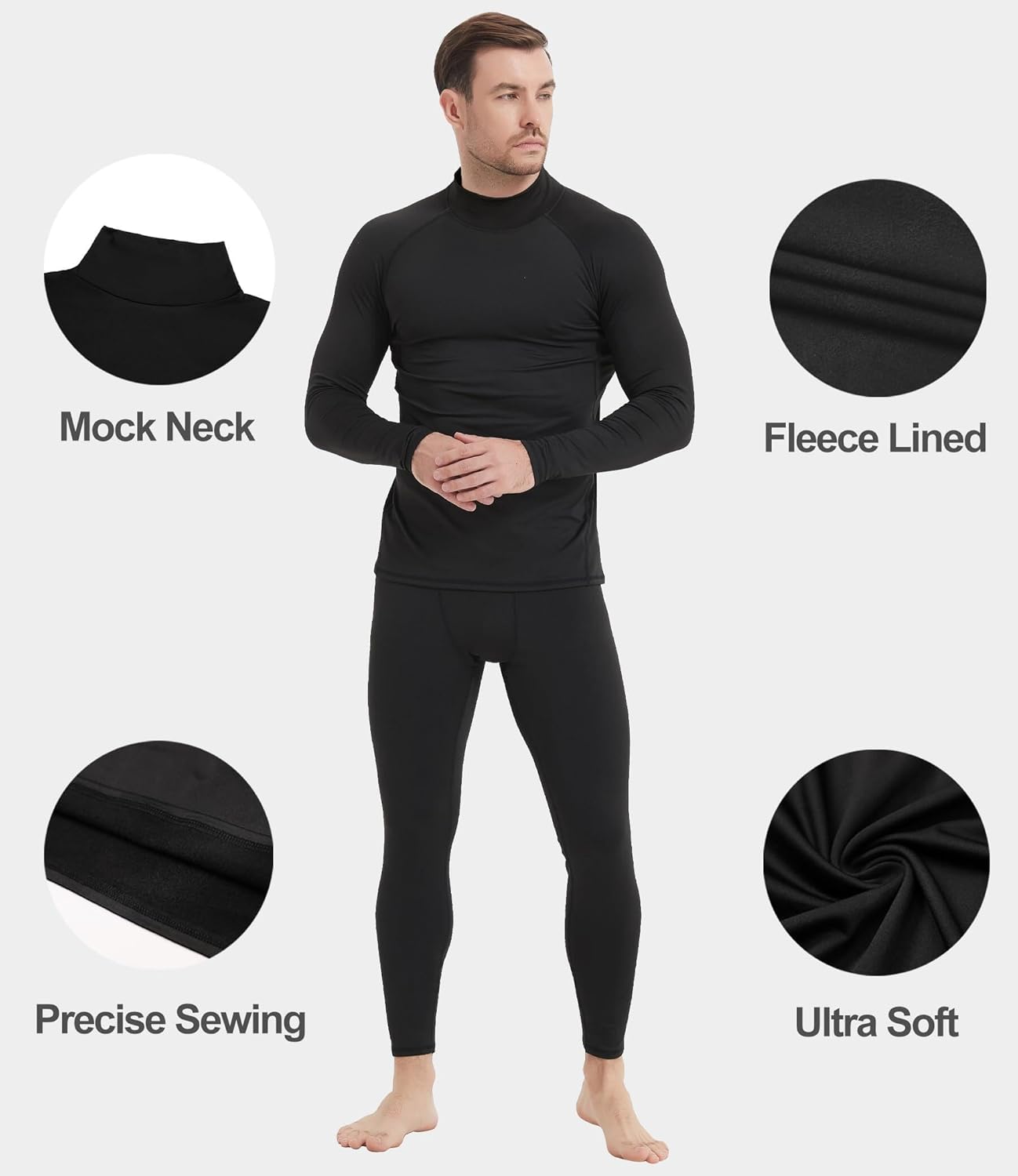 Dalavch 5 Pack Thermal Compression Shirts for Men Mock Turtleneck Long Sleeve Running Undershirt Base Layer Tops for Winter - Image 5