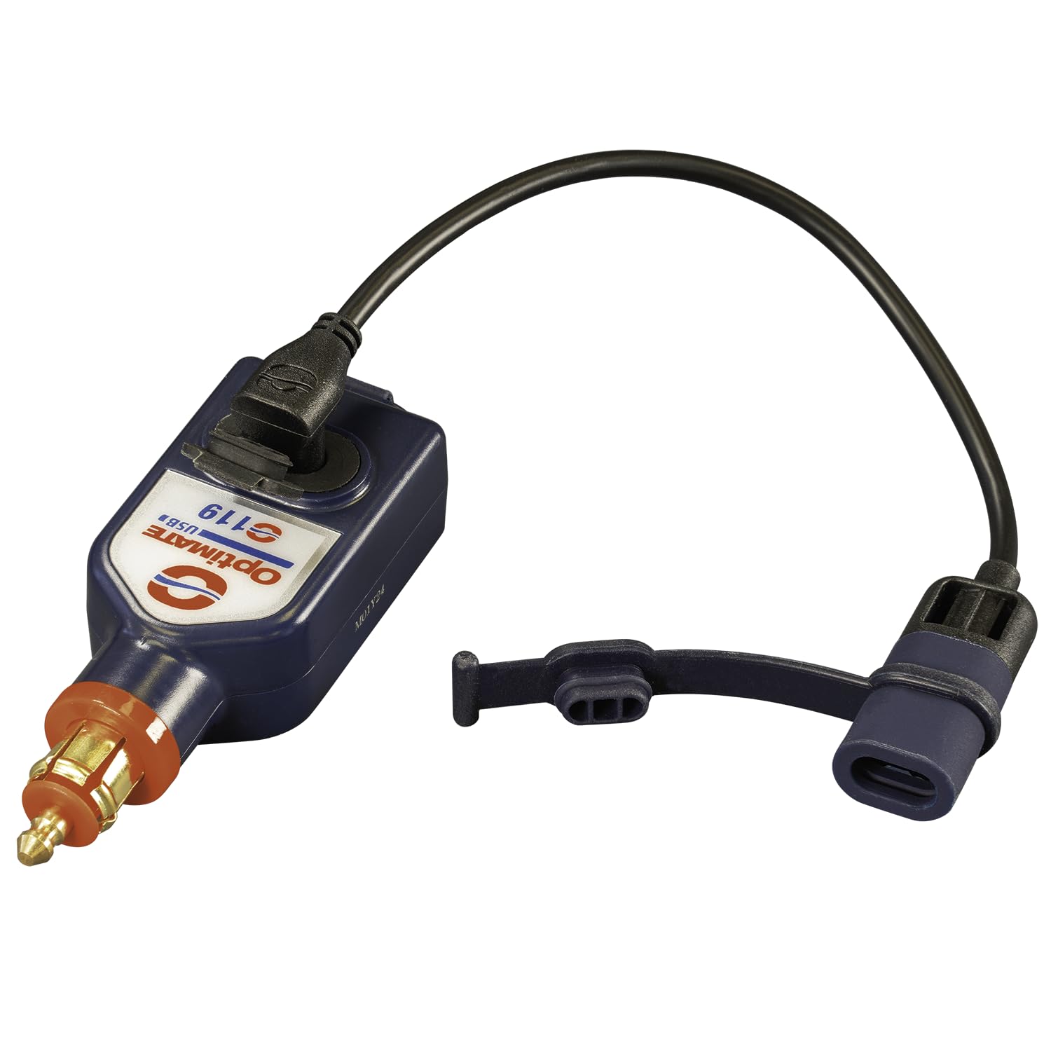 OptiMate USB O-119 - Caricabatterie USB A e C a doppia uscita da 3300 mA, resistente alle intemperie, con spina BIKE (adatto a BMW, Triumph, Ducati Multistrada)