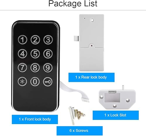 Miniatura 3 de Cerradura de combinación de código de dígitos para gabinete sin llave, kit de cerradura electrónica para cajas de herramientas de gabinete de puerta
