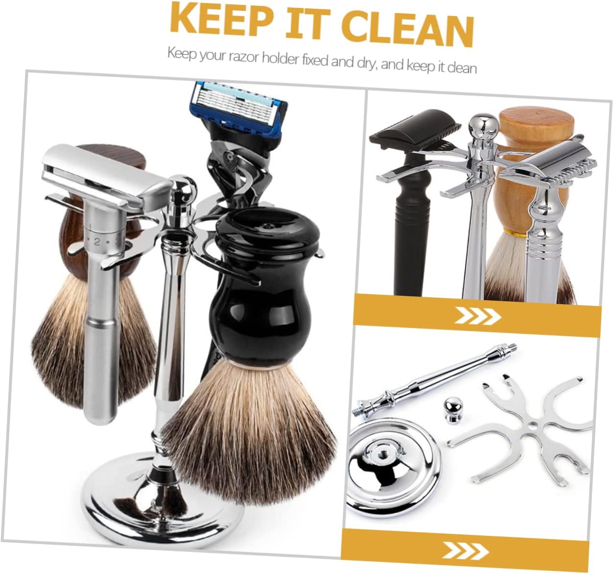 Barber Tool Rack，Hairdressing Scissors Holder， Brush Holder for Men Shave Stand Bathroom Hair Beard Shaving Tools Storage Rack