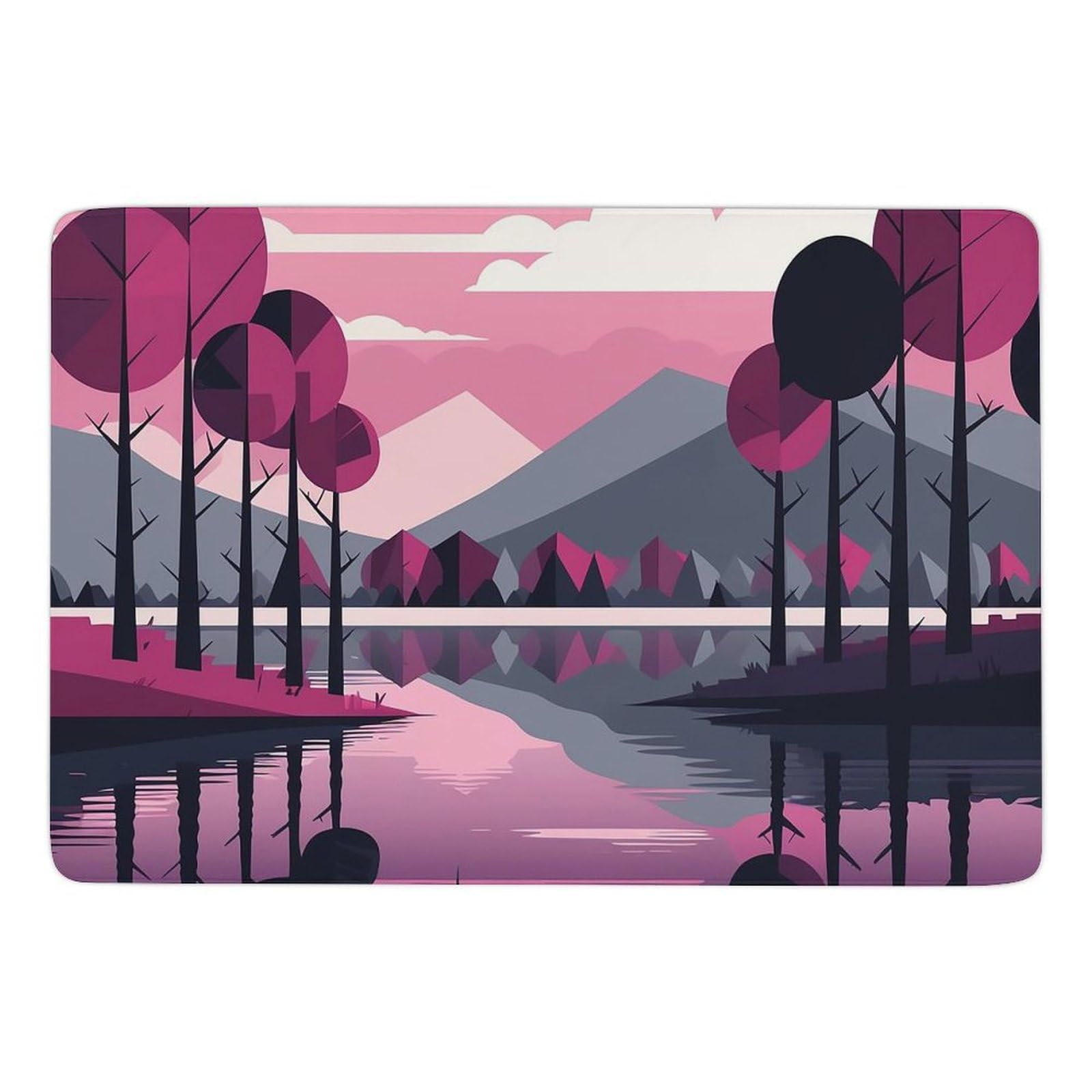 Tapis doux lavable pour chambre et cuisine Trees by The Lake chaleureux