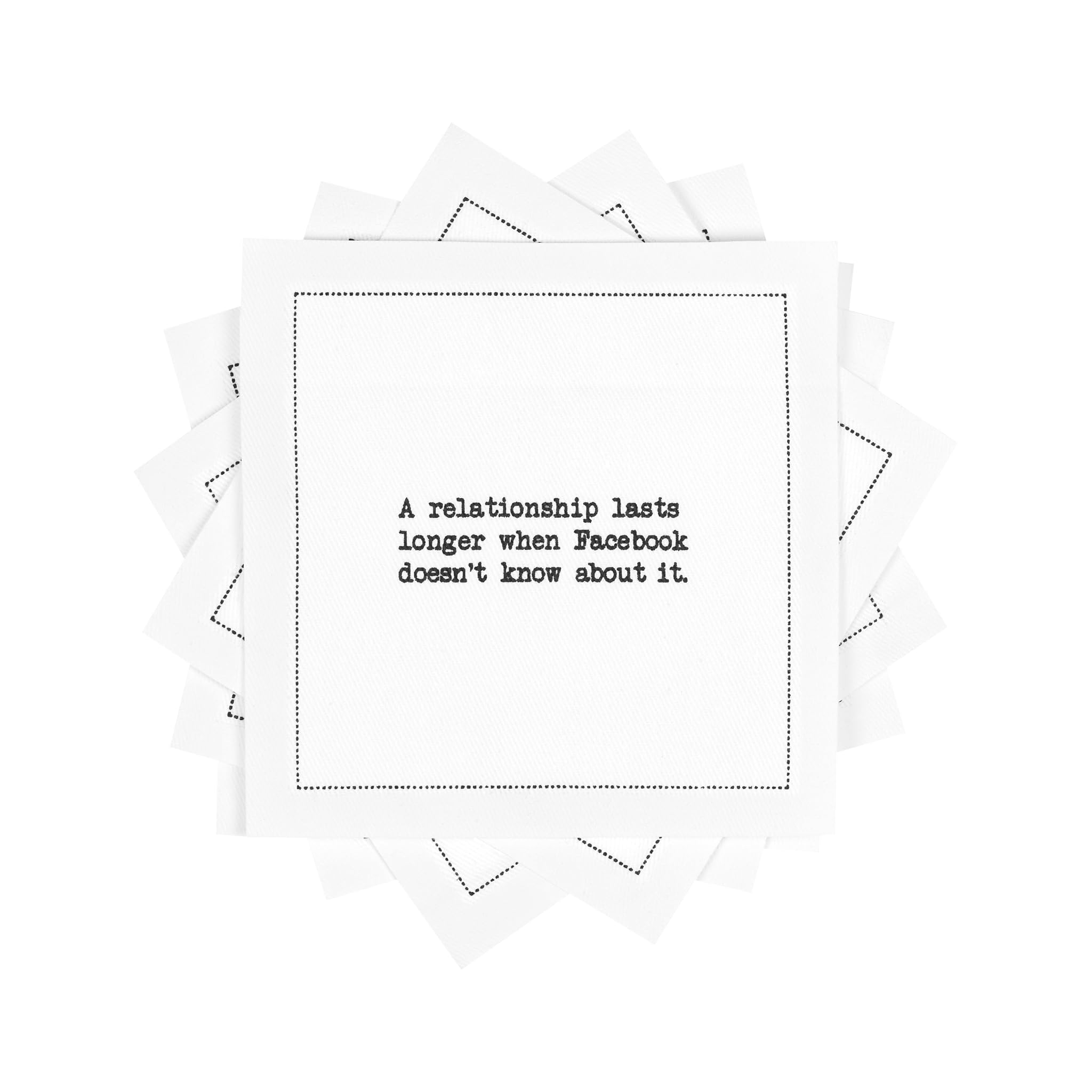 Five Star Funny Realationship Quotes | White Cotton Cocktail Napkins