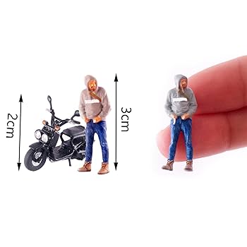 Amazon.co.jp: JWQFBC 1:64スケールバイク運転フィギュア