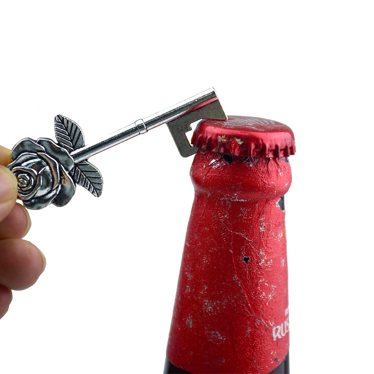 50 Pezzi Apribottiglie Chiave Vintage a Forma di Rosa per Nozze-Argenteo | Set Regalo per Ospiti con Scatole di Caramelle,Tag Grazie e Nastro per Matrimonio,Festa e Bomboniere Souvenir