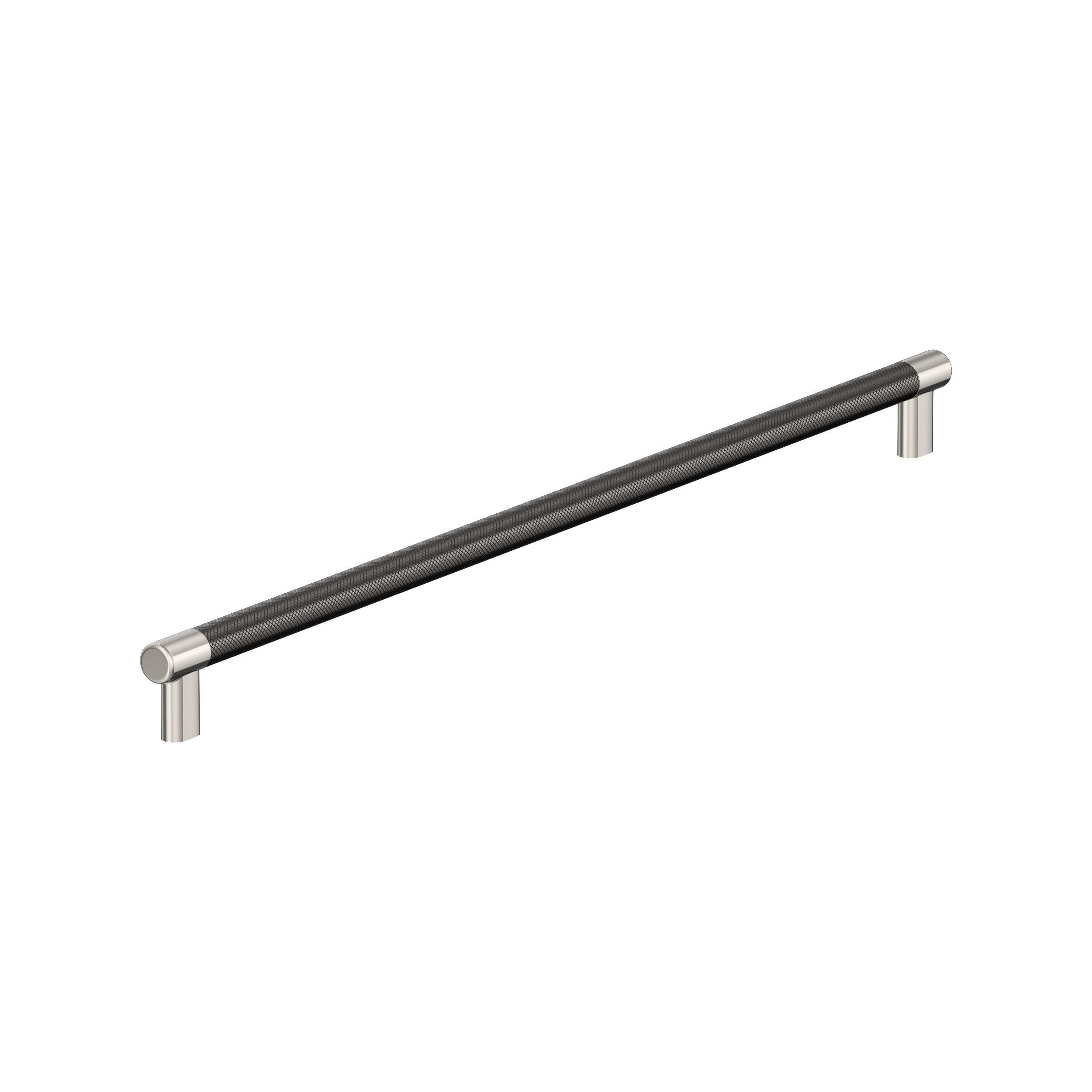 Amerock BP54042PNGM | Polished Nickel/Gunmetal Appliance Pull | 24 inch (610mm) Center-to-Center Cabinet Handle | Esquire | Furniture Hardware