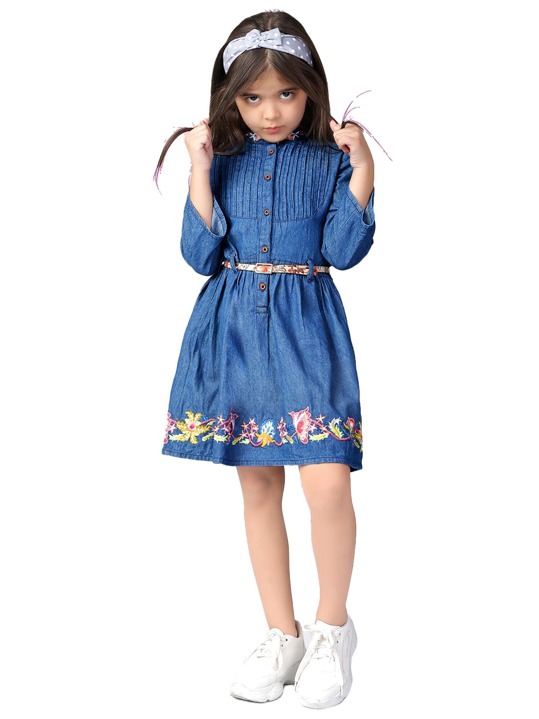 Naughty Ninos Girl’s Denim A-Line Knee-Length Casual Dress Naughty Ninos Girl’s Denim A-Line Knee-Length Casual Dress