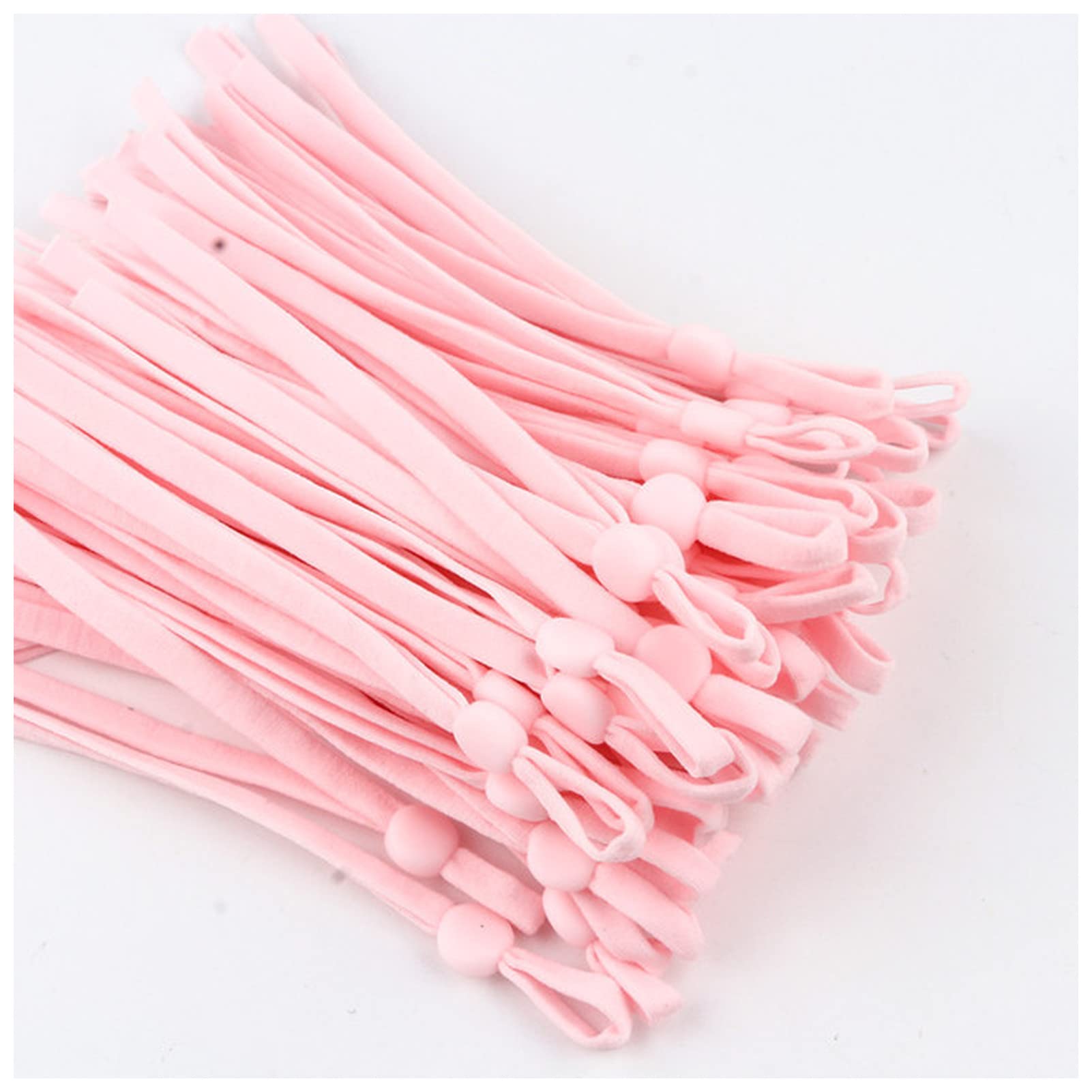 Elastic Rope 50/1000pcs Adjustable Mask Sewing Elastic Band Cord with Buckle Stretchy Mask Earloop Lanyard Earmuff Rope DIY Making Supplies Elastic Rope With Hooks (Color : Light pink, Size : 500Pcs โ image 1
