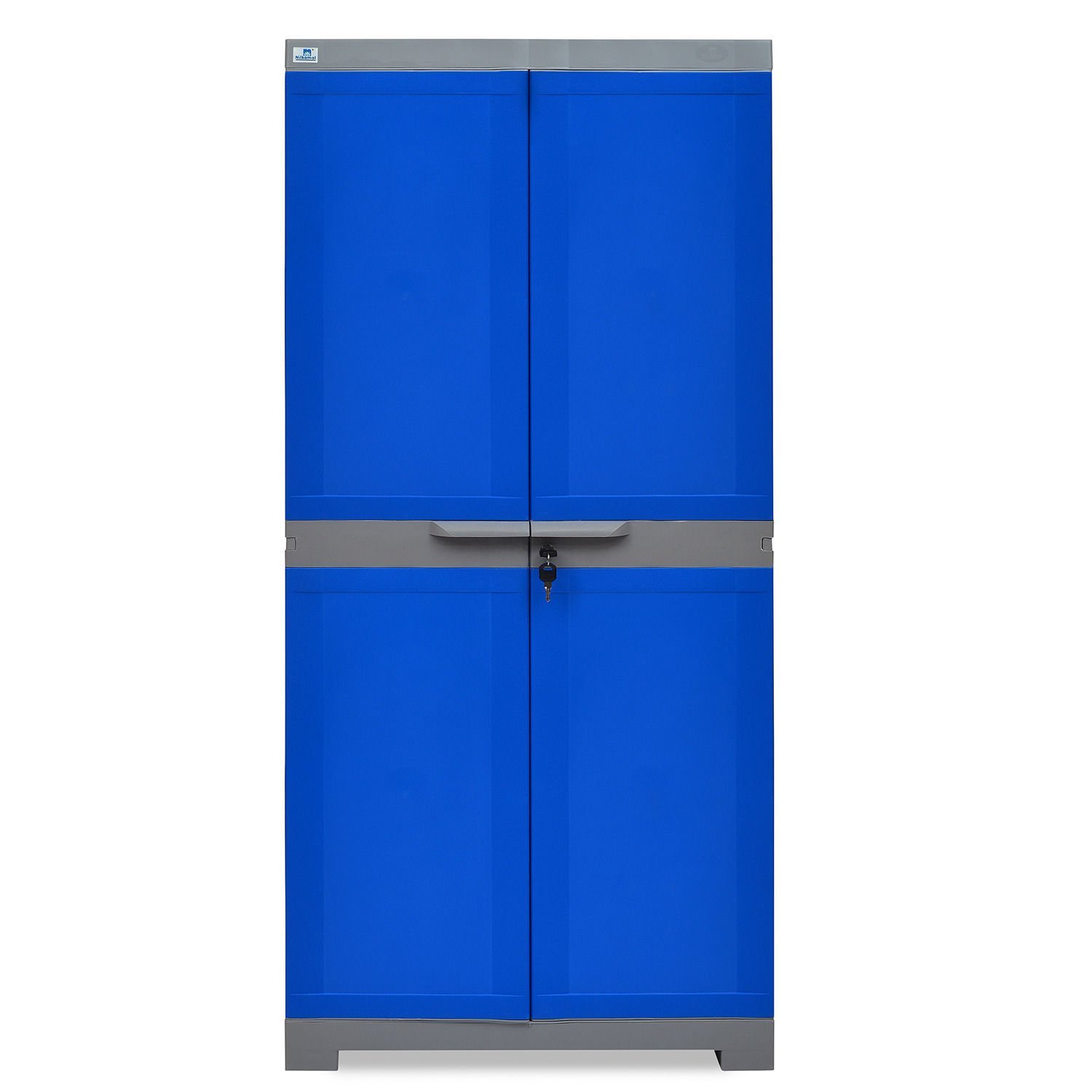 Nilkamal Freedom Big FMM Plastic Cabinet | 3-Year Warranty | 4-Shelf Storage Cupboard with Doors | Multi Organizer | for Home and Kitchen | Almirah with Shelves |Deep Blue/Grey-image-25