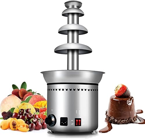 Fuente comercial de fondue de chocolate, 4567 niveles de cascada de chocolate, olla caliente y queso, máquina de fusión calentada para frutas, salsa