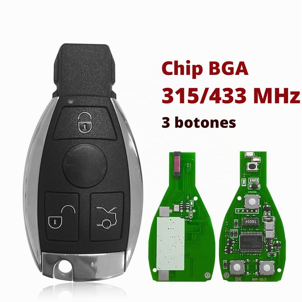Llave Funda de Coche Mando a Distancia para Mercedes Benz A B S E Klasse W203 W204 W205 W210 W211 W212 W221 W222 433MHZ