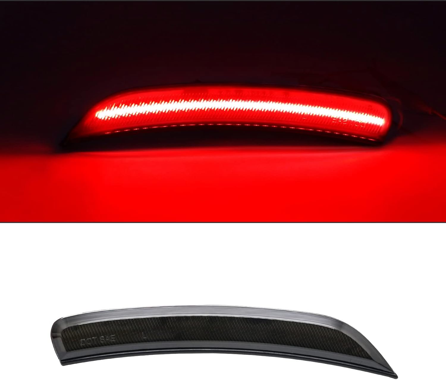 4PCS Smoked Lens LED Side Marker Lamp Replacement for Chry‘ler 200 2015-2017, Left & Right Fender Marker Parking Position Lights Assembly with Front Amber Lamp, Rear Red Light