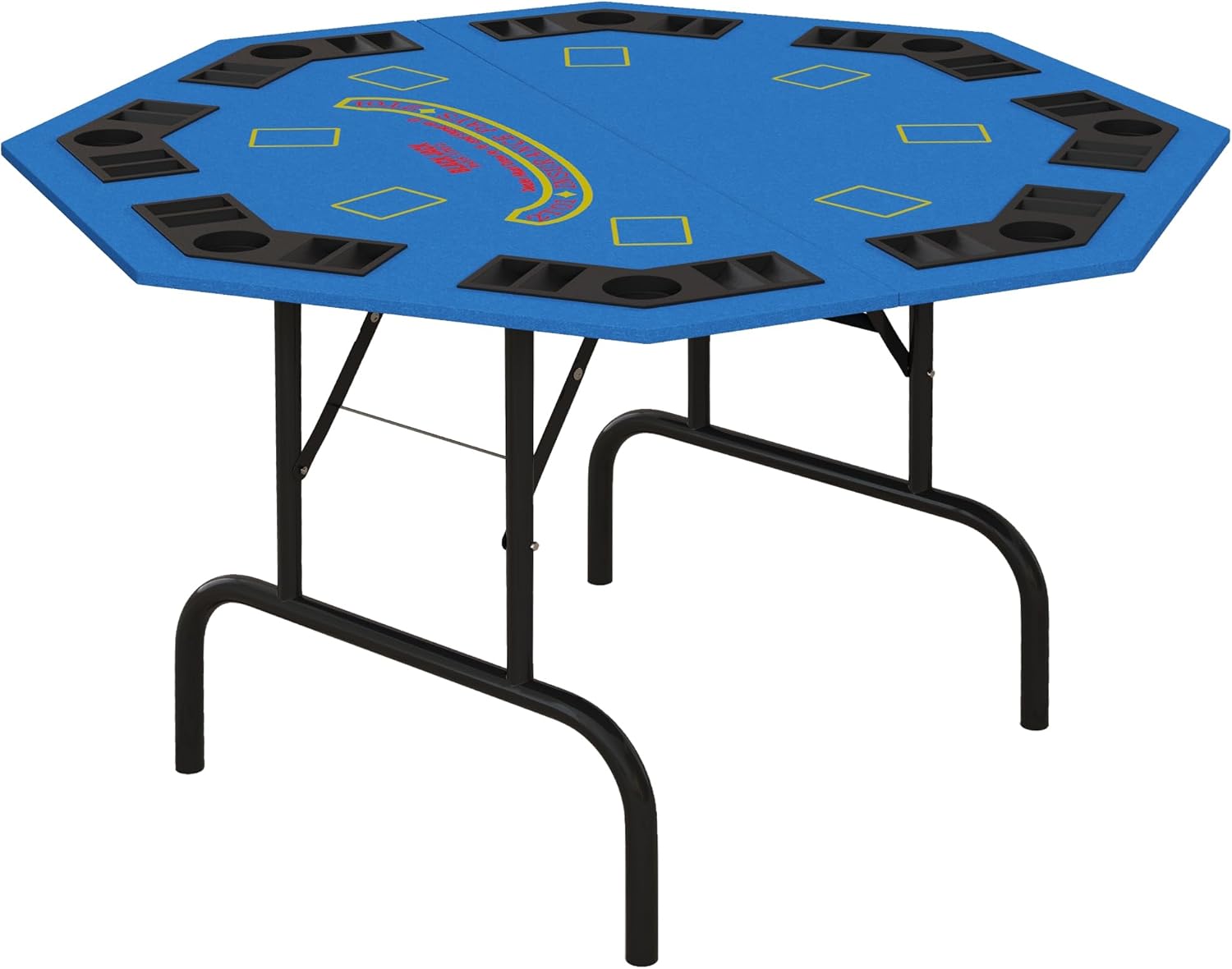 Soozier Poker Table Foldable 47" Octagon Casino Table Blackjack Texas Holdem Poker