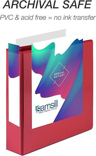 Vista 506 de Samsill Carpeta duradera de 1.5 pulgadas, fabricada en los Estados Unidos, carpeta de anillos en D, carpeta transparente personalizable, surtido