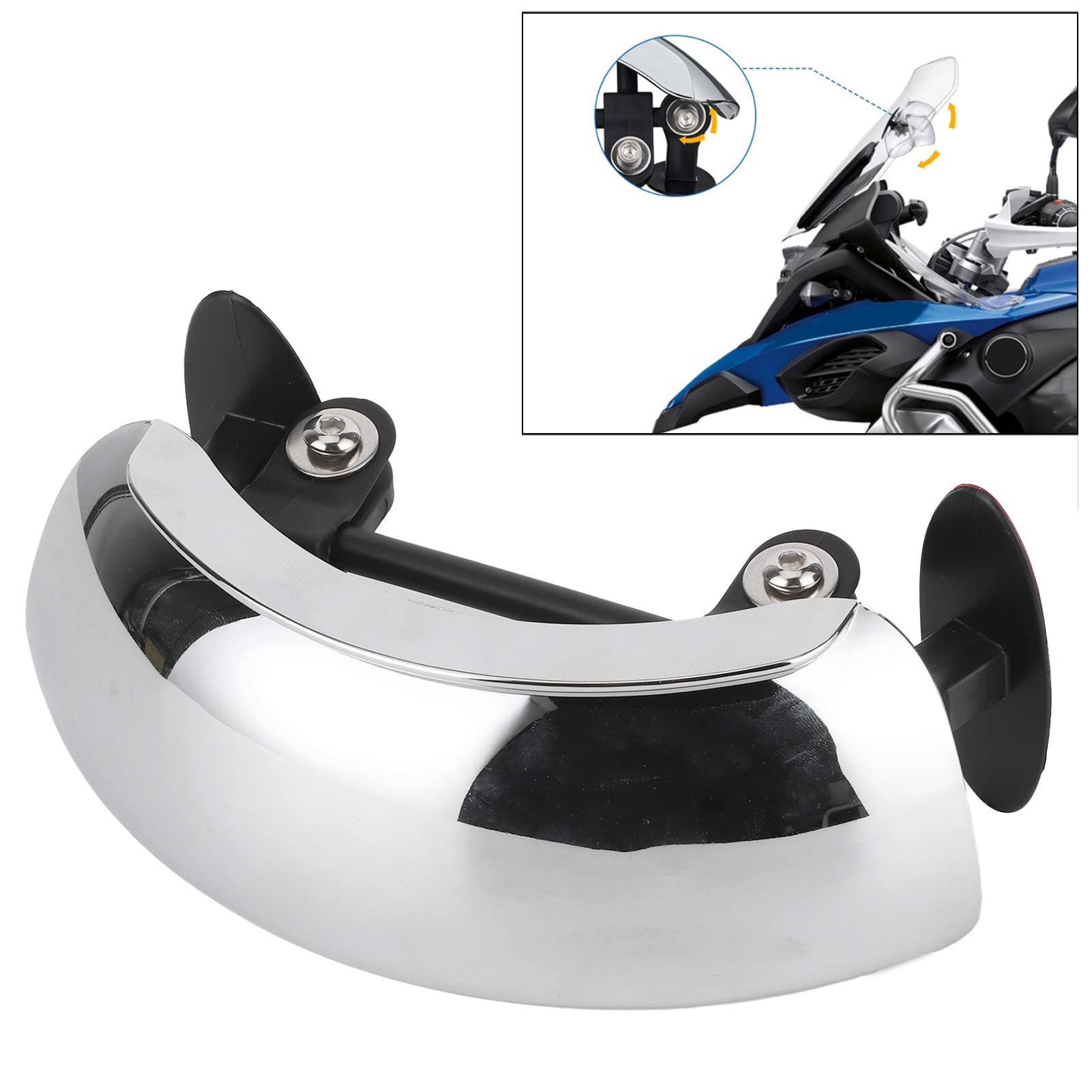Specchietto grandangolare da 180 gradi per motocicletta, sicurezza per punto cieco per moto, retrovisore regolabile, per montaggio su schermo antivento, punto laterale cieco, elimina gli specchi