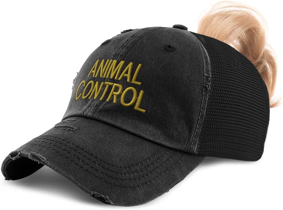 Ponytail Cap Women's Baseball Cap Embroidered Animal Control Investigate C Embroidery Cotton