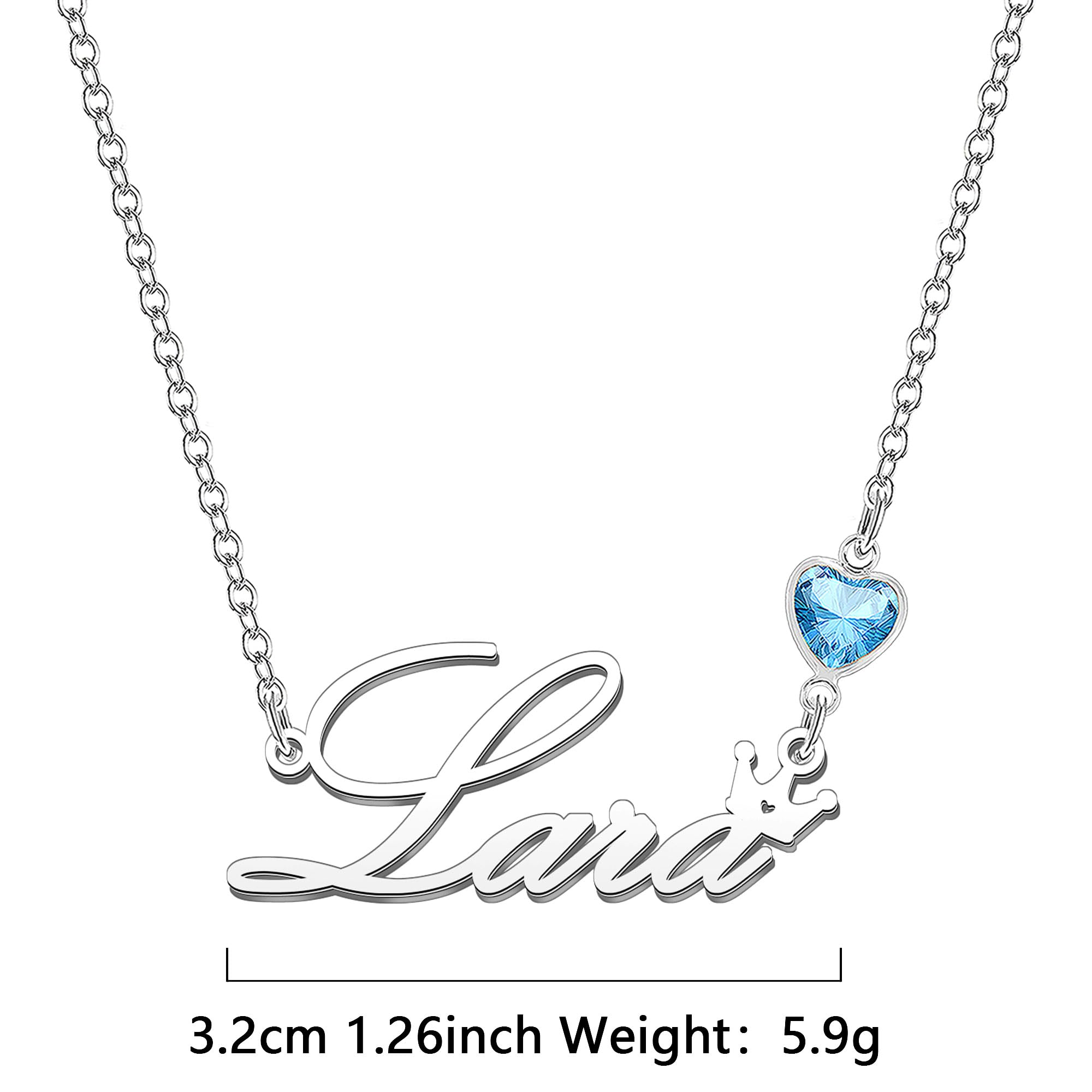Kraven Collane Donna con Nome Daino Pietra di Nascita Blu Ciondolo con Nome Iniziale Personalizzate inciso su Misura Regali di Natale per Donne Ragazze Adolescenti Figlia