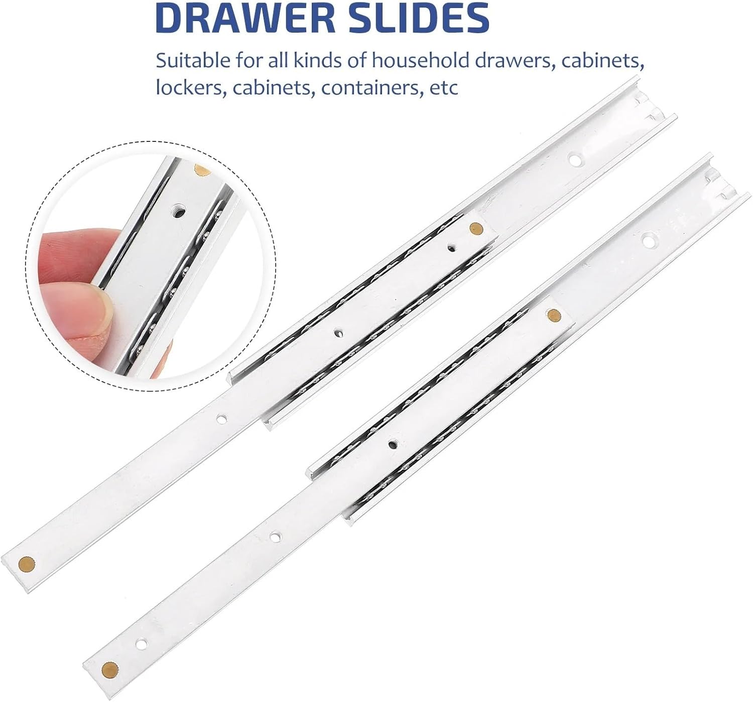 Heavy Duty Drawer Slides 2pcs Mini Drawer Slides Telescopic for Cabinet Aluminum Alloy Furniture(15.5X1.6CM)