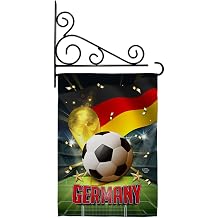 World Cup Germany Garden Flag - Set Wall Holder Sports Soccer Game Goal Ball Football Entertainment Activity Physical - House Decoration Banner Small Yard Gift Double-Sided Made In USA 13 X 18.5