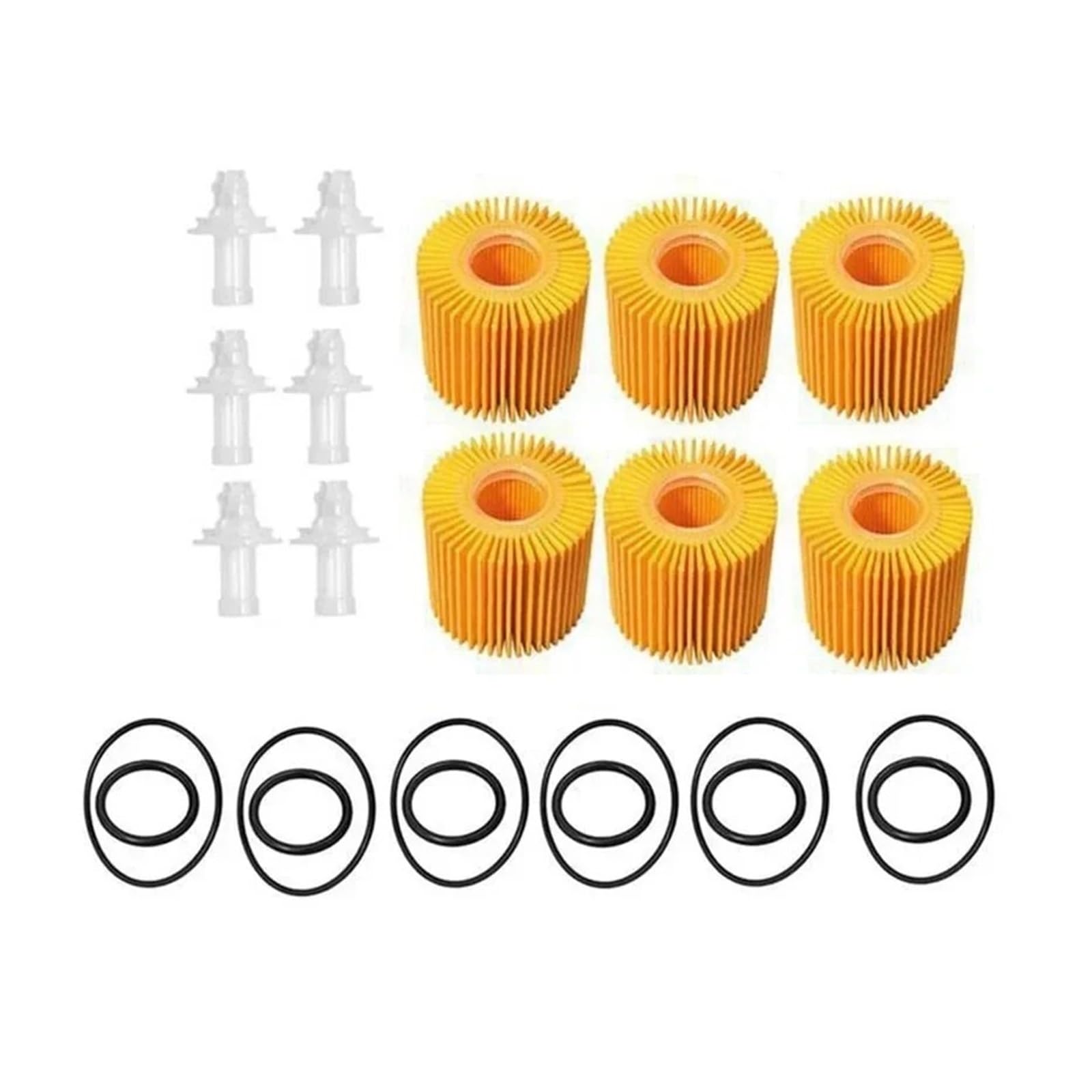 Filtro de aceite del coche Kits de filtros aceite (6 unidades) compatibles con Avalon, Camry, Highlander, RAV4 y Sienna. Números pieza: 04152-YZZA1 04152-31090 Filtro de Aceite para Coche