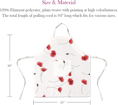 Miniatura 5 de FBTS Basic Paquete de 3 delantales ajustables para mujeres y hombres, delantales resistentes al agua con bolsillos para cocina