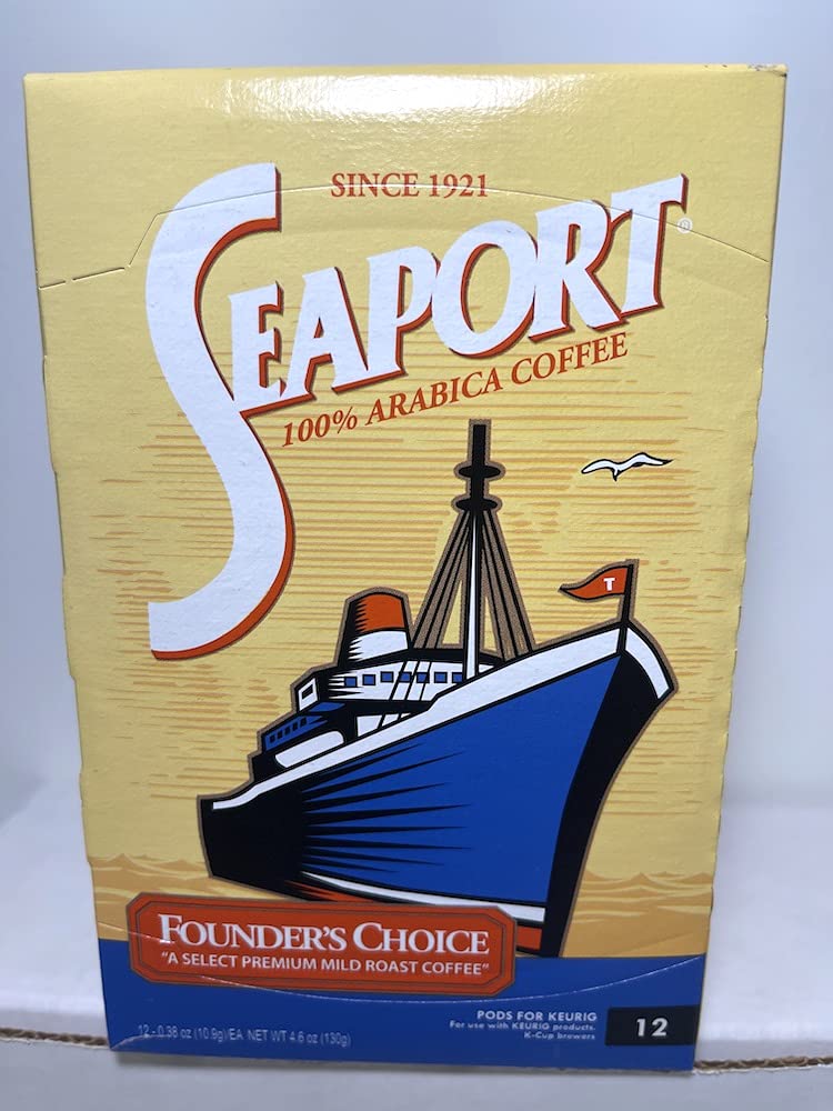 SEAPORT Mild Roast Seaport Coffee for Keurig Coffee Makers – Founder’s Choice 13oz K-Cups | Medium Roast Coffee K Cups 100% Arabica Coffee Fresh Roasted Coffee Grounds | 12 Count