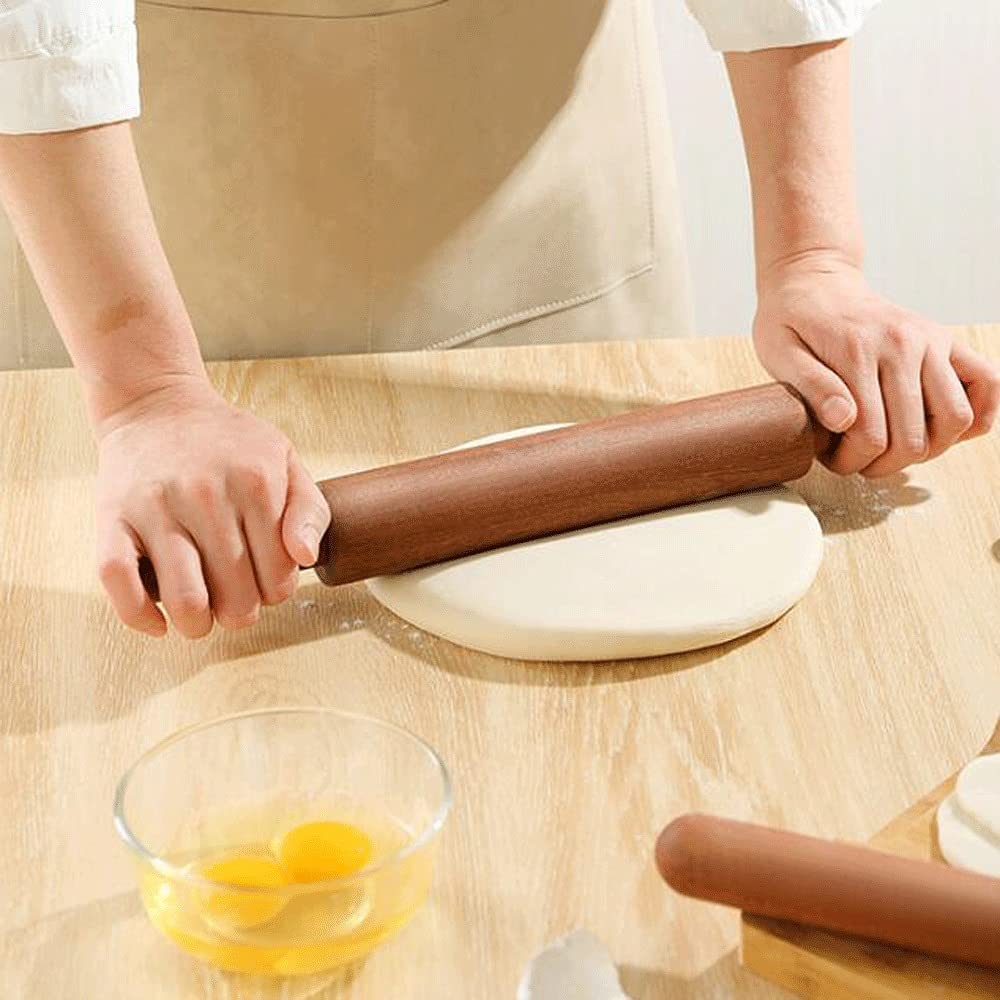 Nudelhölzer zum Backen, Nudelrolle für Knödelverpackung, Nudelholz zum Backen im Haushalt, Nudelholz zum Ausrollen aus ganzem Holz (Größe: B) (A)