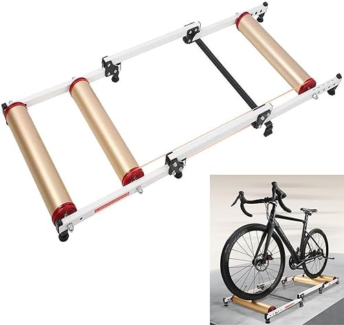 Rodillos de bicicleta ajustables para bicicleta de interior, plegable, para bicicleta de interior, entrenamiento de ejercicio, bicicleta de montaña