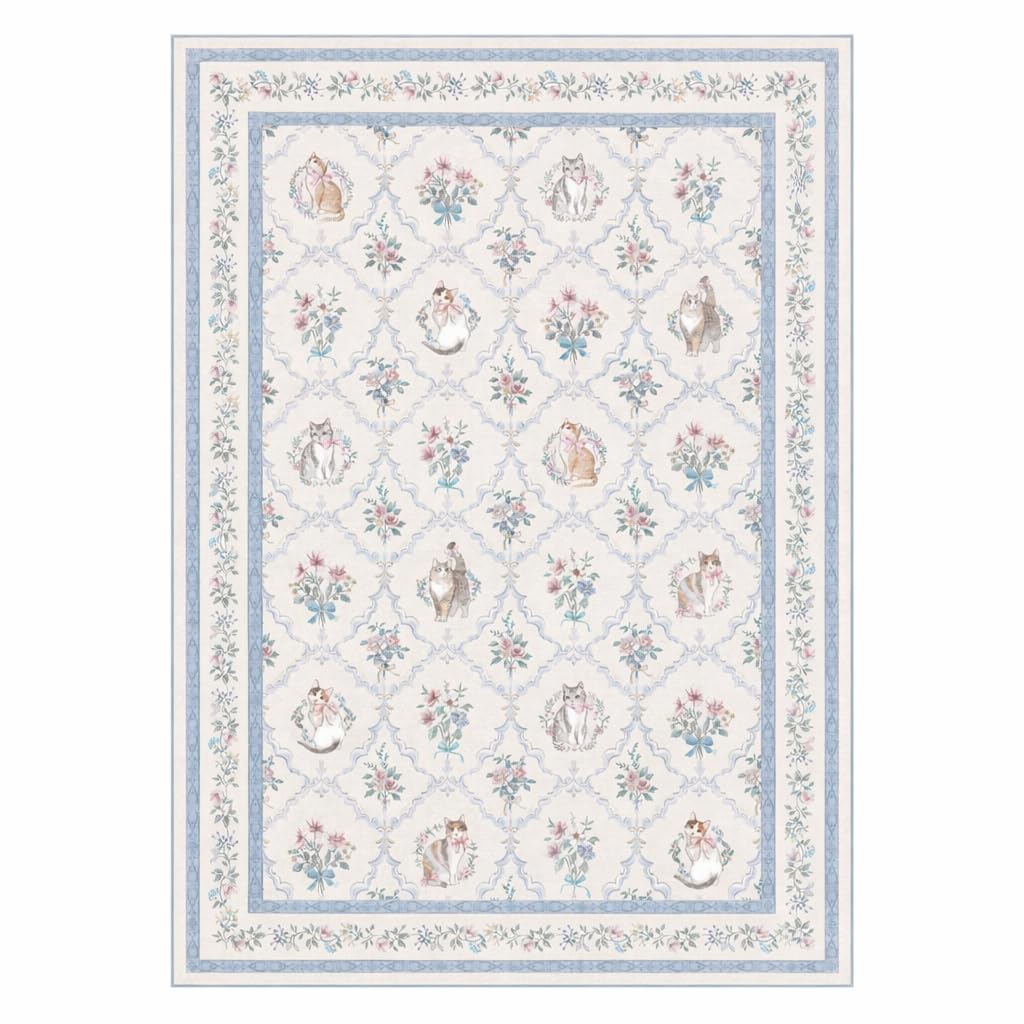 Cute Cat Door Mat - Pink Floral Rug -17 Cute Cat Door Mat - Pink Floral Rug -17