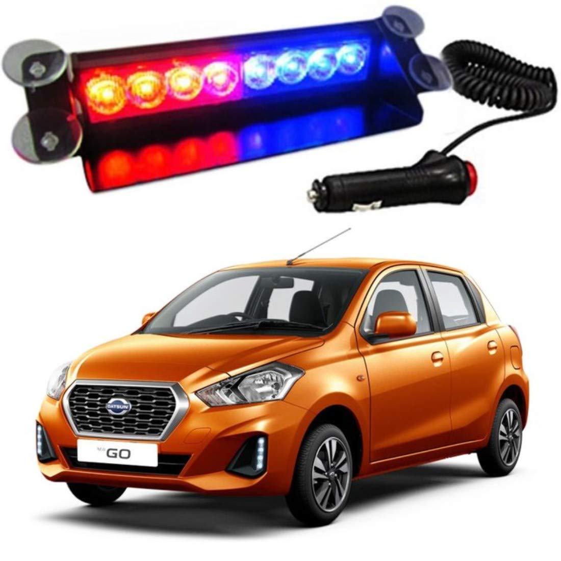 Rawat 8 LED Police Car Flashing Lights for Datsun go Amazon.in Car & Motorbike