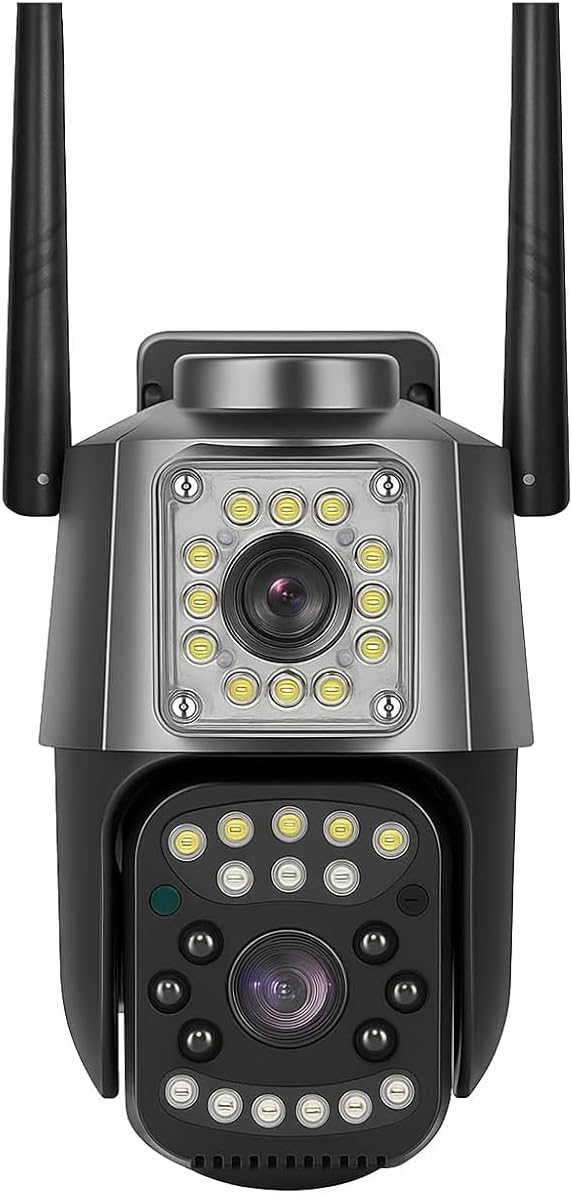 AI Motion Detection, Waterproof | 2-Way Audio | SD/Cloud Recording | 360° Outdoor WiFi CCTV Camera 5MP+5MP | Dual Lens, Color Night Vision