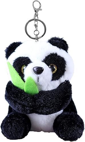 zhidiloveyou Llavero de peluche de panda pequeño colgante de animal de peluche para mochila, 4 pulgadas
