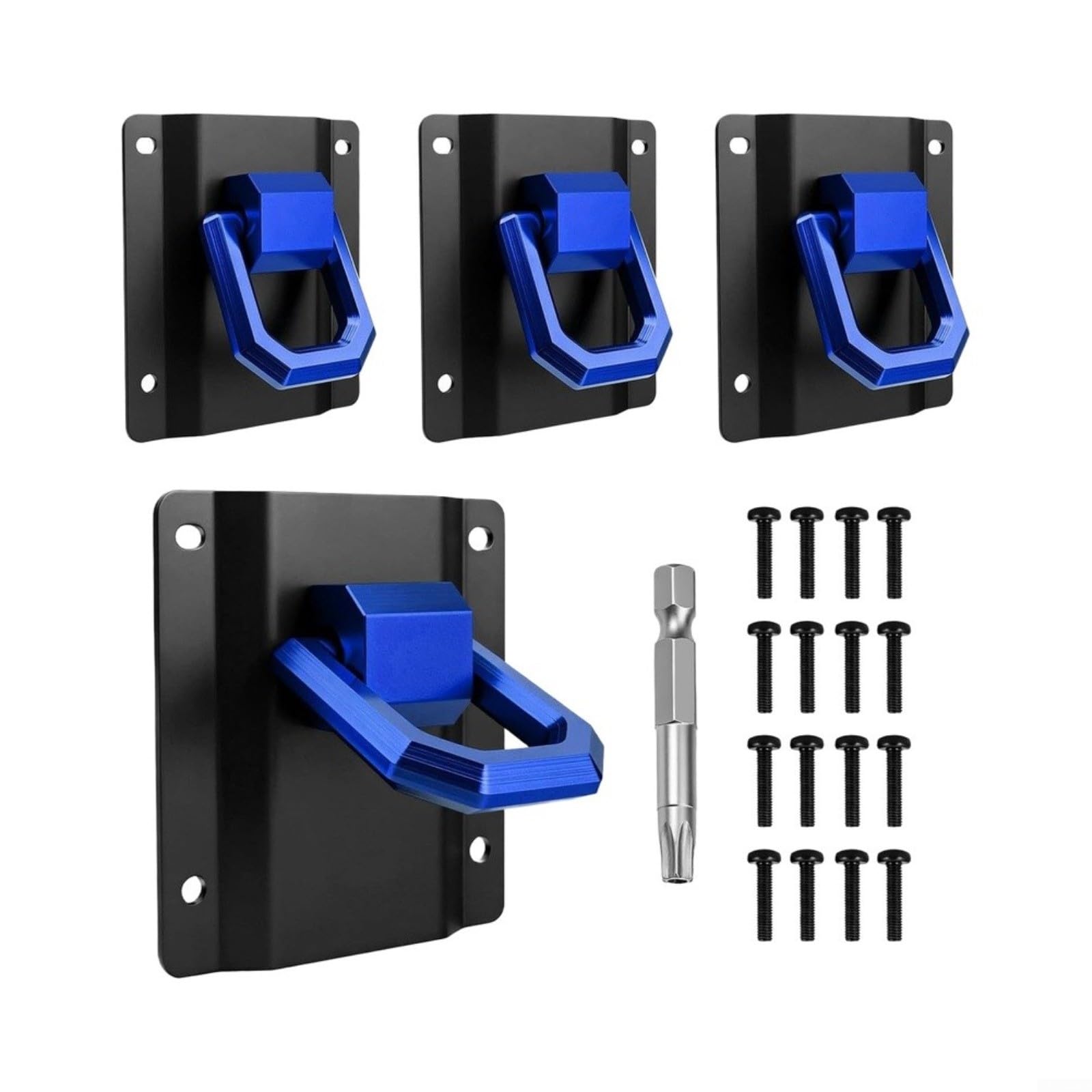 HpLive 4 Stück Für Schwerlast-Zurrösen Aluminium 180° Drehbar Kompatibel Mit für ford F-150 für raptor 2015-2026 F-250 Bis F-550 2017-2026 Ersatz FL3Z-99000A64-B(Blue)