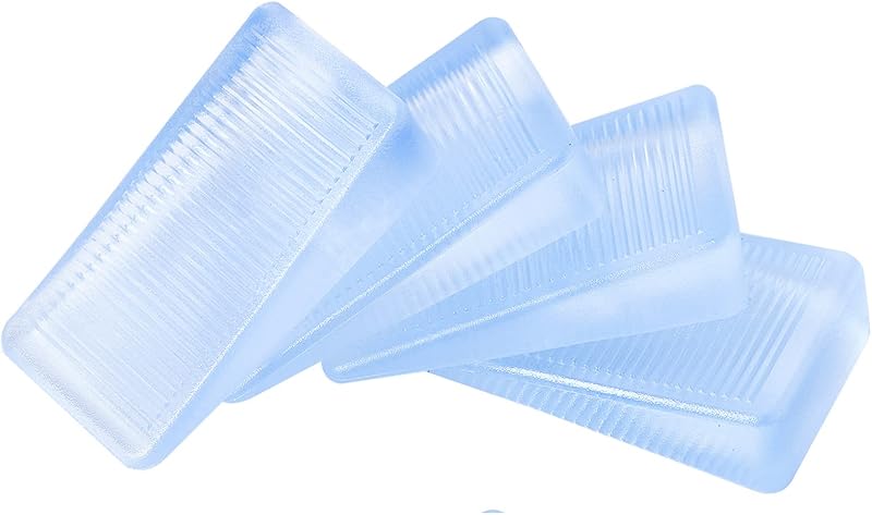 ZZRANYE 4 Pcs Rubbery Clear Table Level Wedge Shims, Home Improvement DIY Wedge Levelers (10mm)