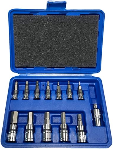 Miniatura 4 de Nueva combinación de 14 piezas con adaptador de 38 pulgadas y 14 pulgadas, 13 piezas de 12 pulgadas 38 pulgadas 14 pulgadas, juego de llaves de vaso