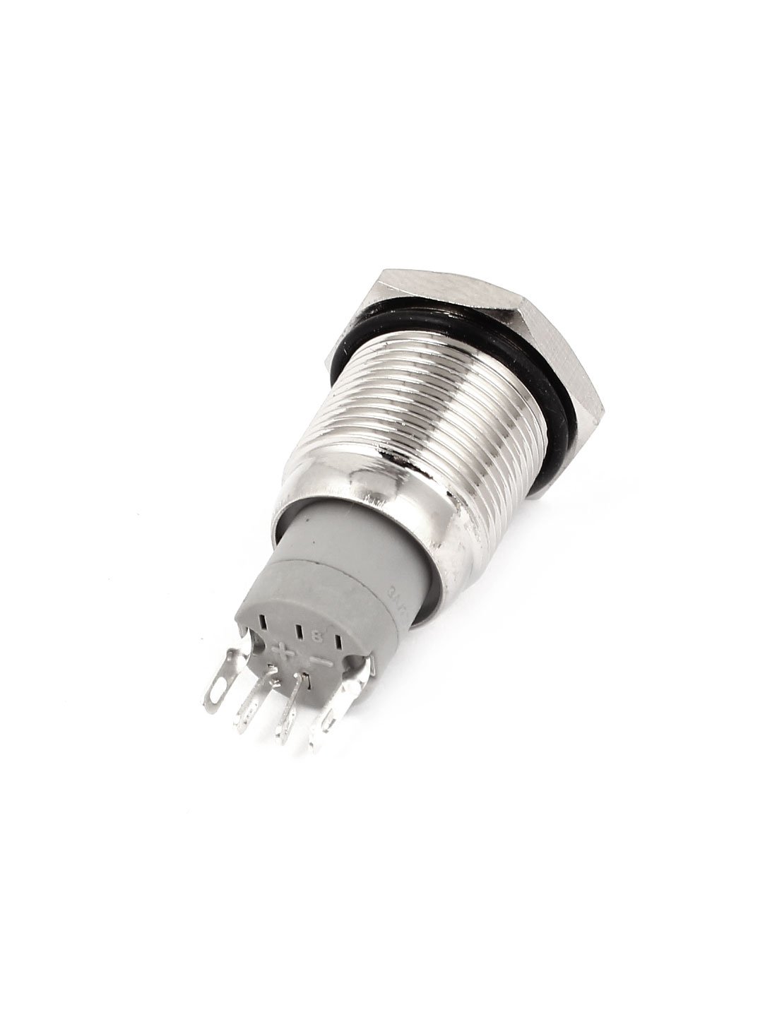 Botón Pulsador Momentáneo Azul En Aluminio 22mm 1NA 1NC