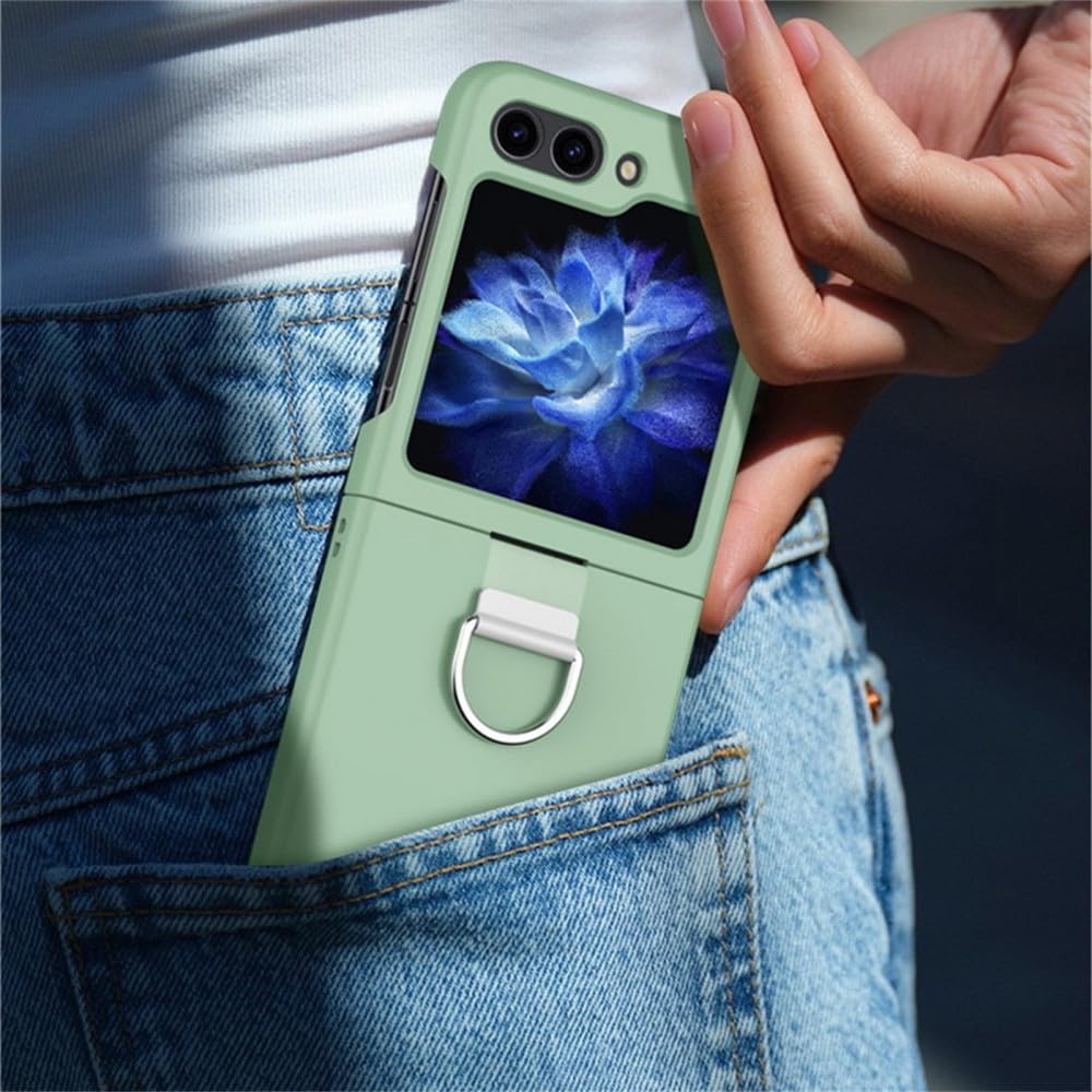 EKSED Custodia Pieghevole per Samsung Galaxy Z Flip 5 5G con Anello Cover Rigida Trasparente per paraurti Protettivo Z Flip 5