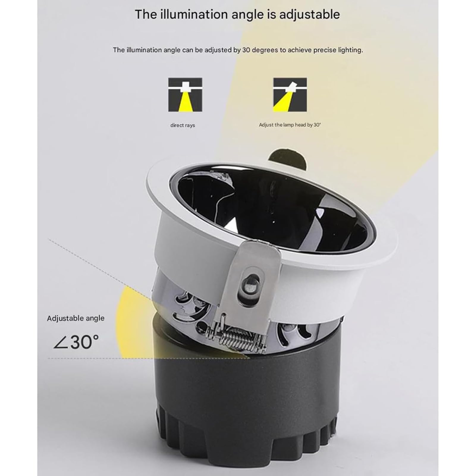 Recessed sufitowe światła – kąt świecenia 30°, wąski bezel, antyodblaskowy reflektor LED, światło punktowe, antyodblaskowe, do salonu, sypialni, RV (ciepłe białe światło (3000 K), 15 W