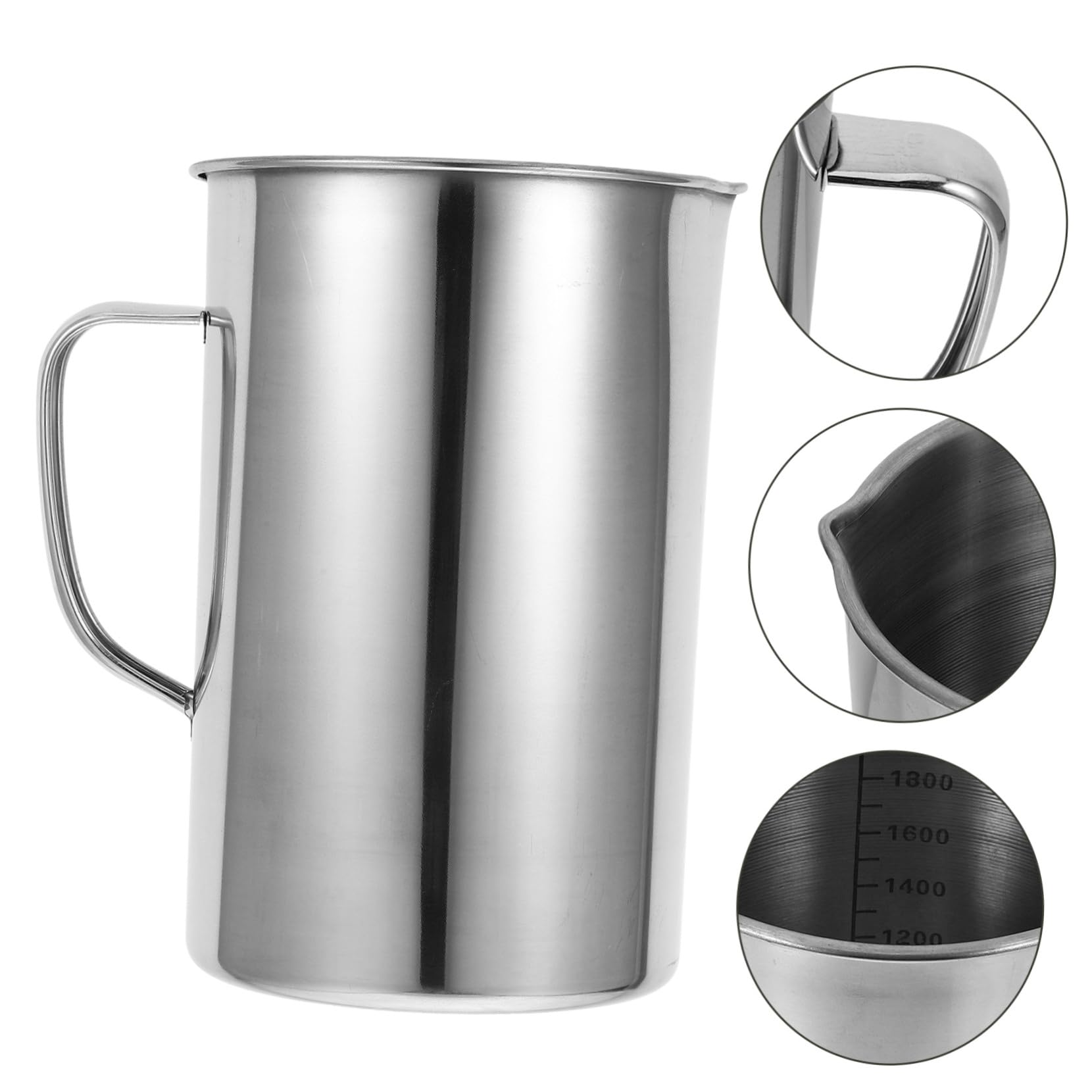 Tasse à Mesurer en Acier Inoxydable 2000ml avec Graduation